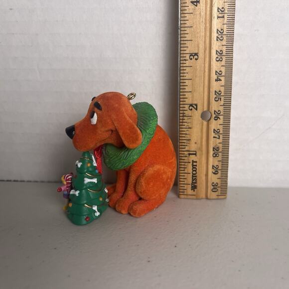 Vintage CLIFFORD The Big Red Dog Fuzzy Christmas Ornament Norman Bridwell 2000 - Picture 10 of 10